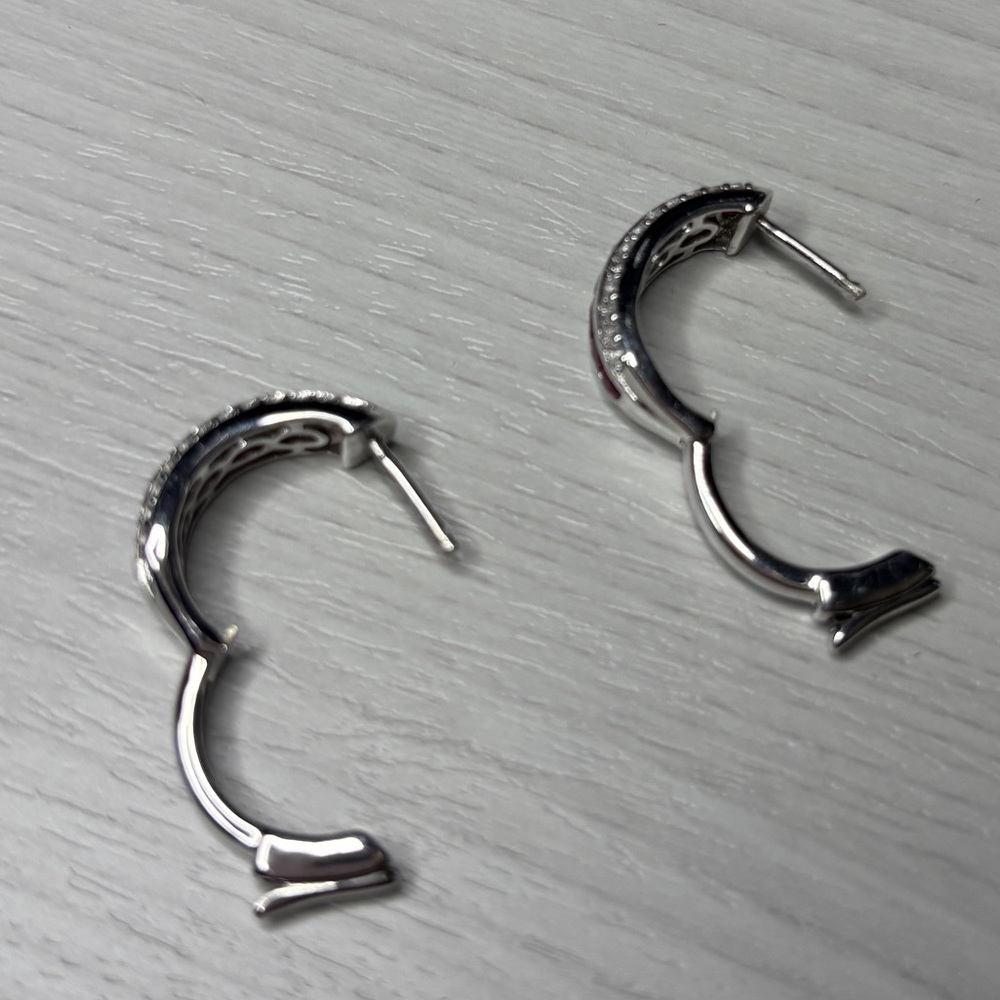 Elegant Sterling Silver And Ruby Gemstone Hoop Ea… - image 6